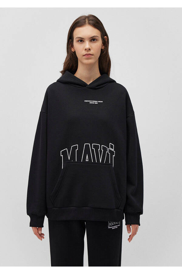 Black Sweatshirt with Logo Print 1s10149-900 - 21