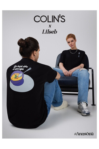 Black T-shirt with UNISEX Lilseb Slogan - 1