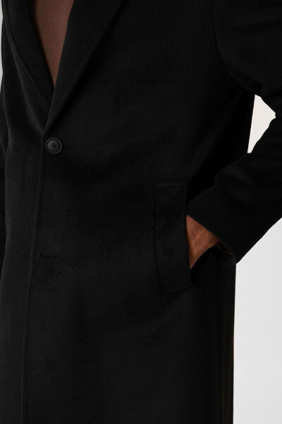 Black textured men's coat - 5