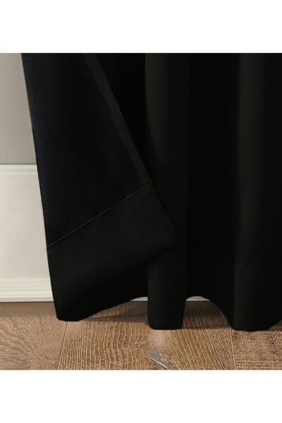 Black Thermal 100% Light Blocking Blackout Dimout Curtain (W X H) - 8