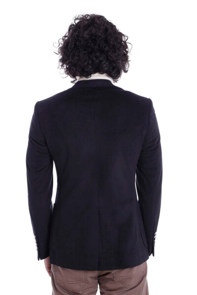 Black Velvet Jacket with Pocket and Embroidered Logo -Wessi - 3