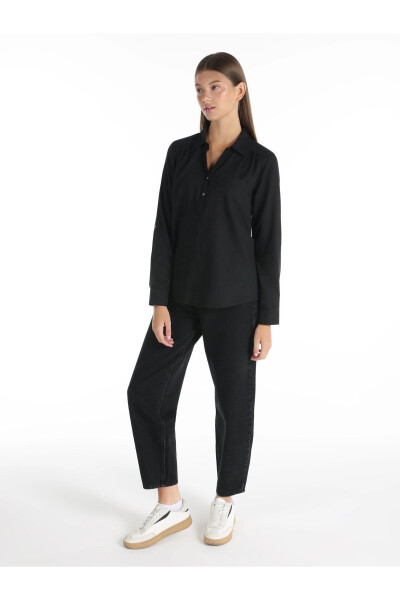 Black women's blouse, U-neck, Cl1058747 - 3