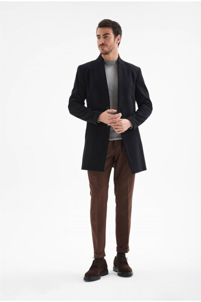 Black Wool Coat Slim Fit - 7