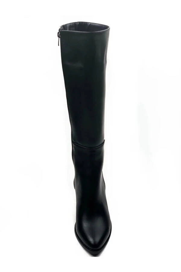 Black zippered leather boots - 7