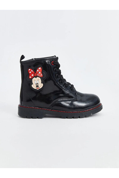 Black zippered Minnie Mouse printed girls' boots - 2