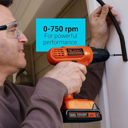 BLACK+DECKER 20V MAX POWERCONNECT Akumlyatorli Burg'ilagich/Burgulovchi + 30 dona Uch va Burg'ulovchi to'plami (LD120VA) - 5