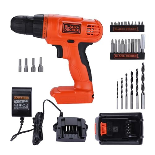 BLACK+DECKER 20V MAX POWERCONNECT Cordless Drill/Driver + 30 Piece Bits and Drivers Kit (LD120VA) - 7