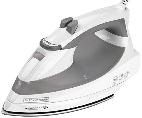 BLACK+DECKER Black & Decker F976 Quickpress Iron with Smart Steam Technology, White/Silver - 1