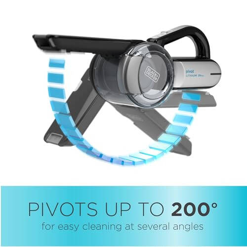 BLACK+DECKER пылесос PIVOT VAC, беспроводной ручной пылесос для дома и автомобиля с щелевой насадкой и поворотным соплом (BDH2000PL) - 4