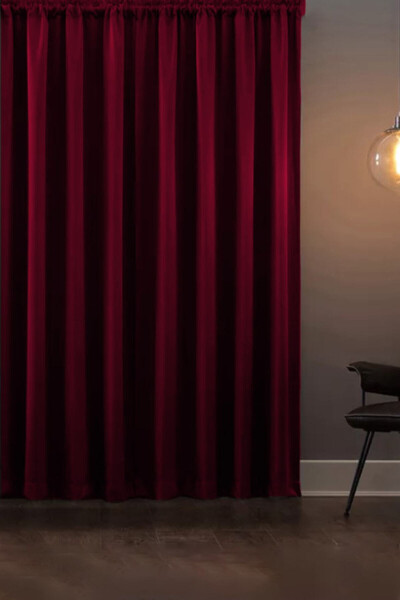 Blackout Lightproof Backdrop Curtain Burgundy Pileless Extra-Formed Dimming Sunshade V-09 - 13