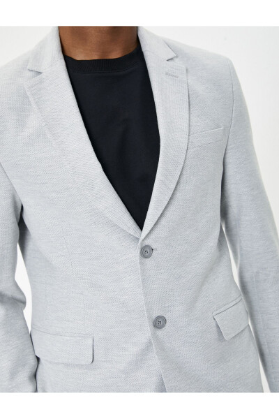 Blazer Ceket Slim Fit Cep Detaylı Düğmeli - 13