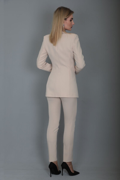 Blazer Jacket & Wide Leg Pants Suit - Mink - 20