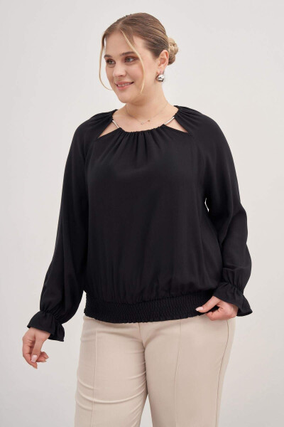 Blouse with Ring Detail Collar - 2