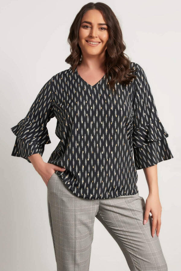 Blouse with Ruffled Sleeves - 7