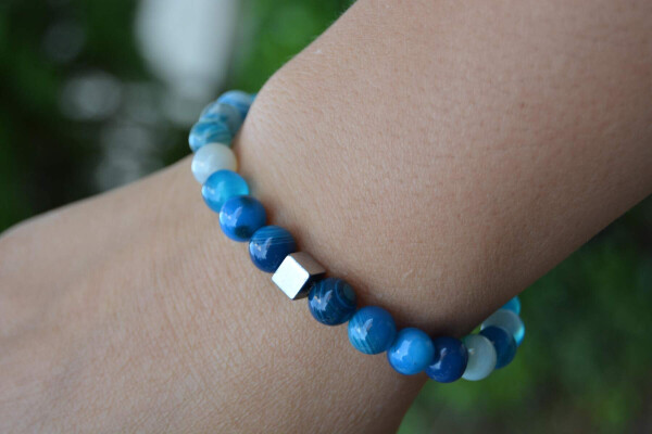 Blue Agate Bracelet Natural Stone - 2