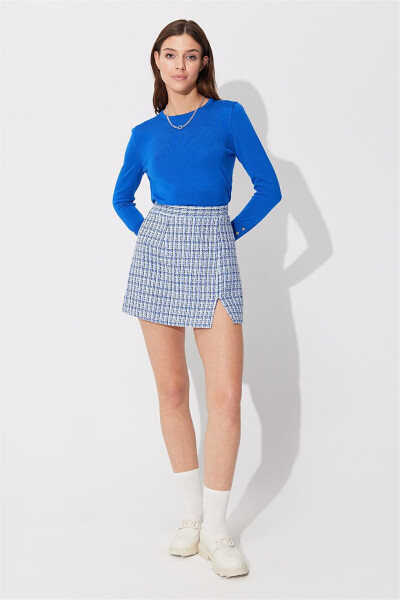 Blue Basic Knit Sweater - 1