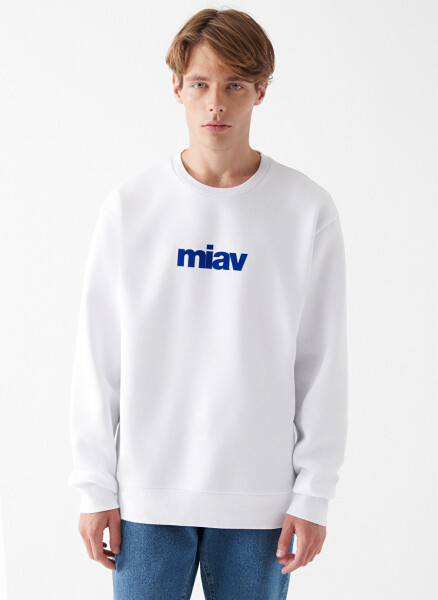 Blue Bicycle Collar White Men's Sweatshirt M0610925-620_MİAV PRINTED SWEATSHIR - 2