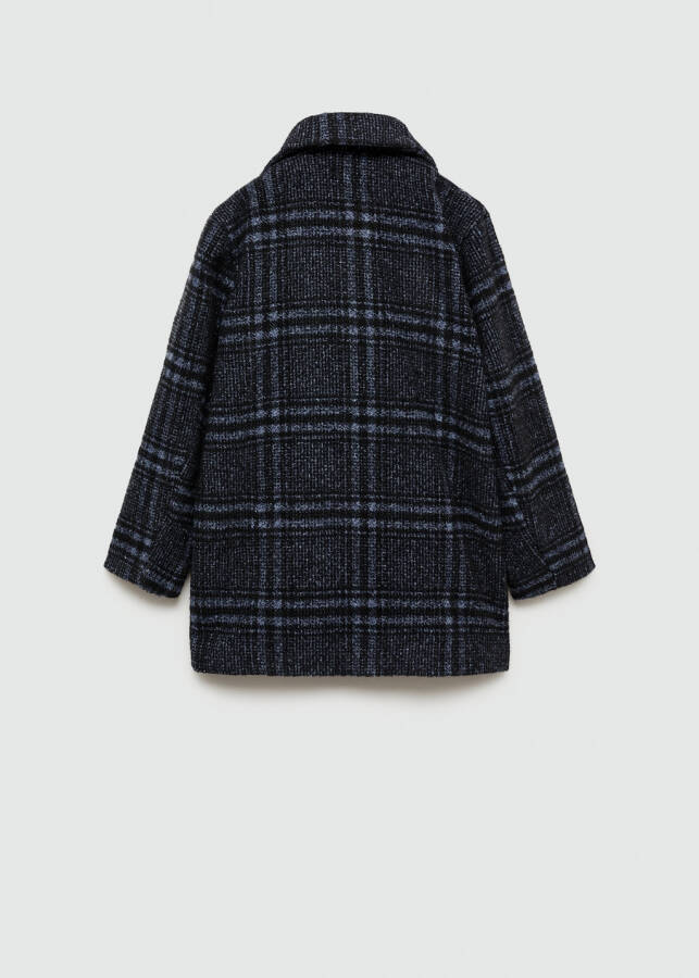 Blue checkered wool coat - 11