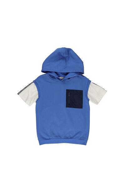 Blue Hooded T-Shirt for Baby Boy - 4