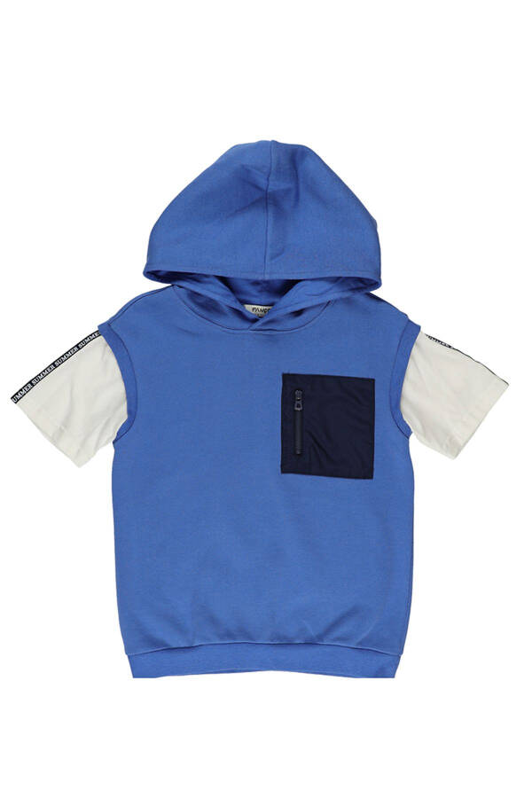 Blue Hooded T-Shirt for Baby Boy - 1