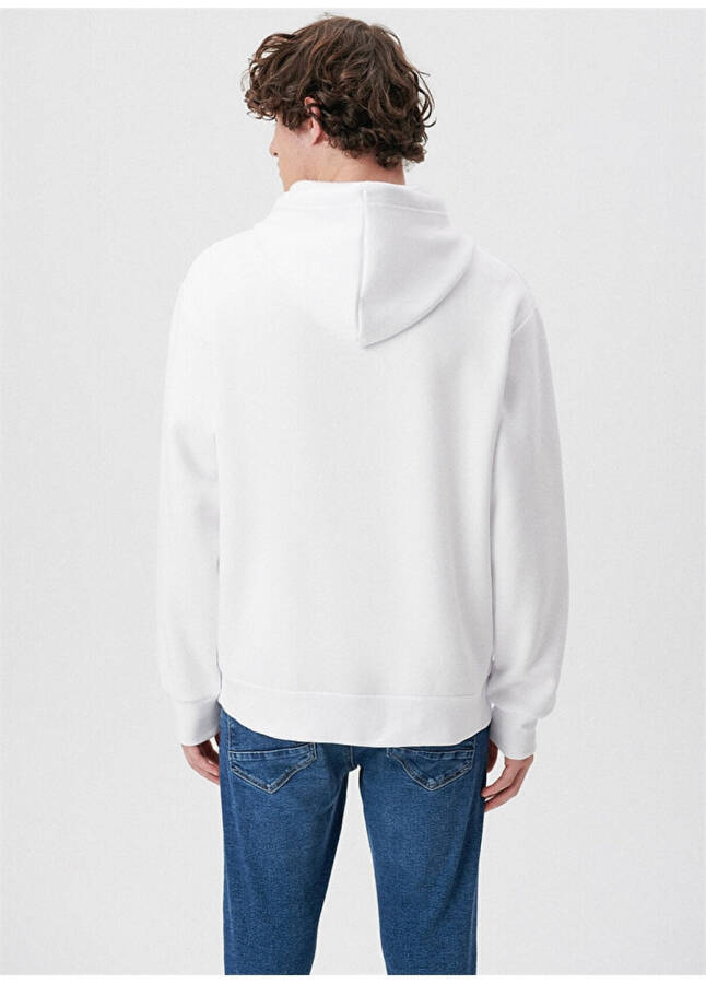 Blue Hooded White Men's Sweatshirt M0S10122-620-620_MİAV HOODED - 10