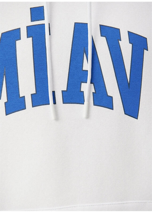 Blue Hooded White Men's Sweatshirt M0S10122-620-620_MİAV HOODED - 12