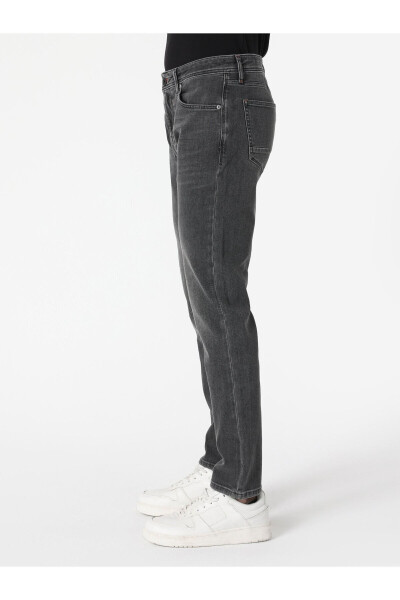 Blue, low-rise, straight leg, regular fit Karl pants for men. - 5