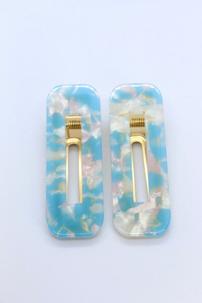 Blue Mother-of-Pearl 2-Piece Tweezers - Premium Makeup and Skincare Tweezers - Gift Accessory - 1