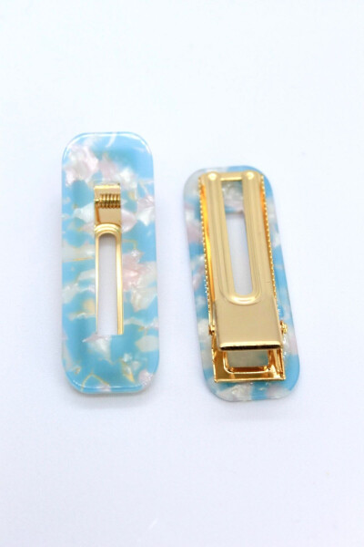 Blue Mother-of-Pearl 2-Piece Tweezers - Premium Makeup and Skincare Tweezers - Gift Accessory - 2