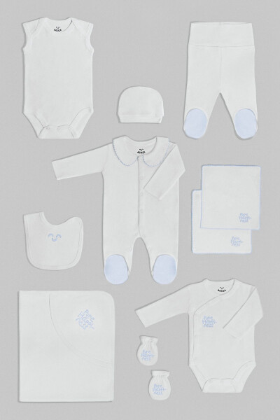 Blue Newborn Hospital Discharge Set 10 pieces Children and Baby Products No Cotton 10 Pack 10 Pack Plain - 1