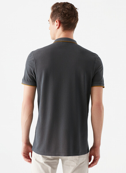 Blue Plain Dark Grey Men's Polo T-Shirt 065920-30653 POLO T-SHIRT Shadow Grey - 4