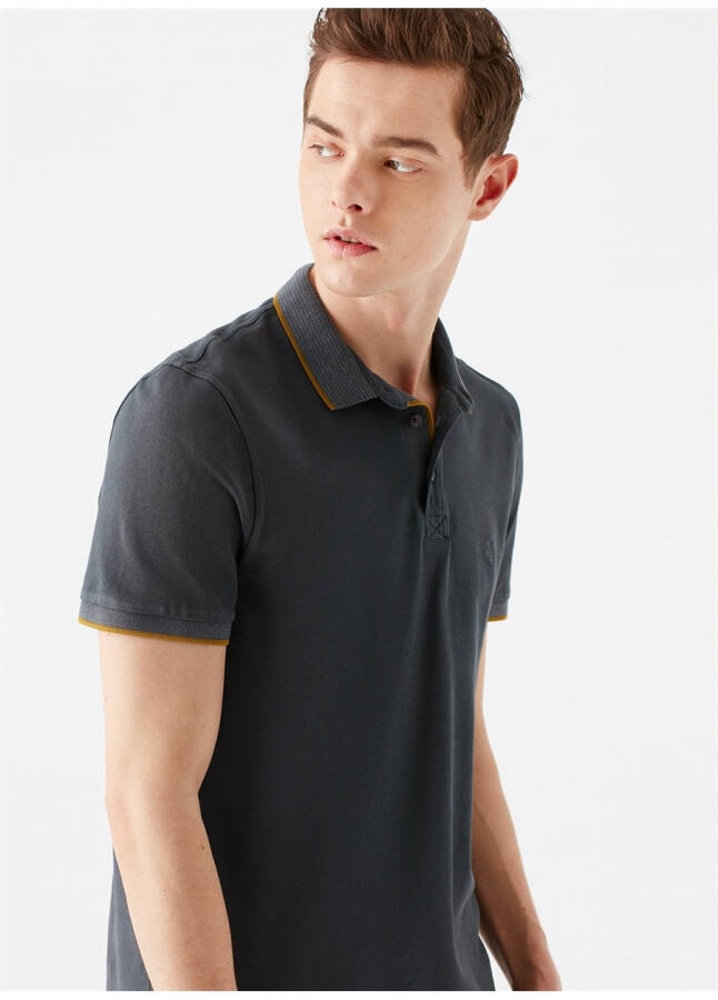 Blue Plain Dark Grey Men's Polo T-Shirt 065920-30653 POLO T-SHIRT Shadow Grey - 8