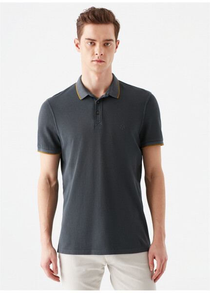 Blue Plain Dark Grey Men's Polo T-Shirt 065920-30653 POLO T-SHIRT Shadow Grey - 9