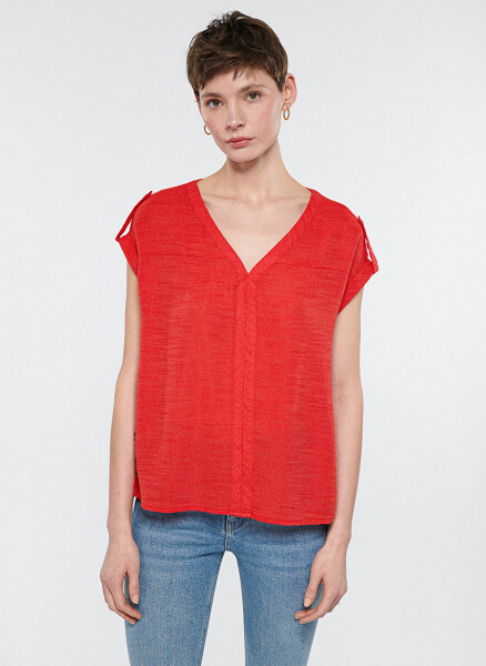 Blue Red Women's Blouse 122504-30648 - 3