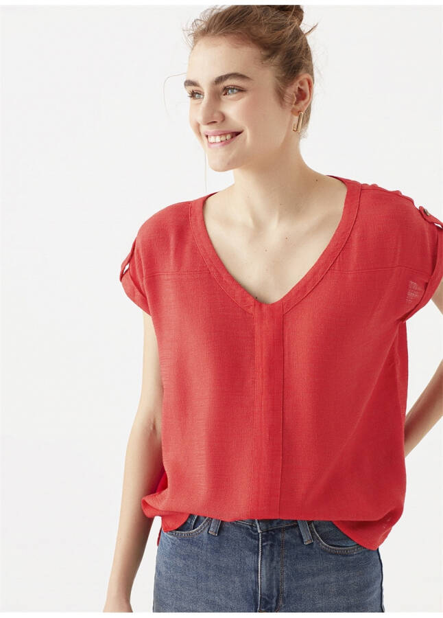 Blue Red Women's Blouse 122504-30648 - 7