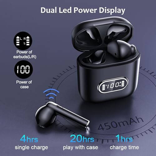 Blue Tooth Head Phones Water Proof Ear Buds for iPhone Android Compatible Earphones Wireless Bluetooth Workout Running in Ear Headphones Sweatproof Sports Wireless Earbuds Waterproof for Working Out - 4