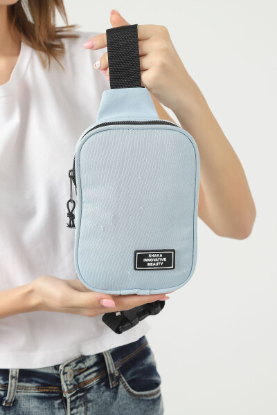 Blue U19 Single Zipper Compartment Adjustable Strap Unisex Crossbody Waist And Shoulder Bag U:21 W:15 D:4 - 59