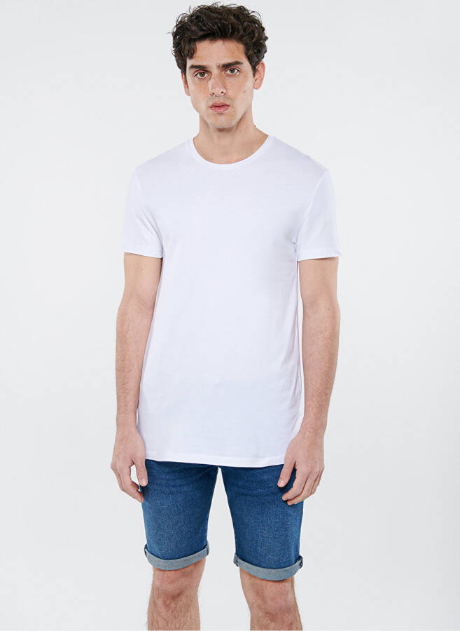 Blue White Stretch T-Shirt - 3