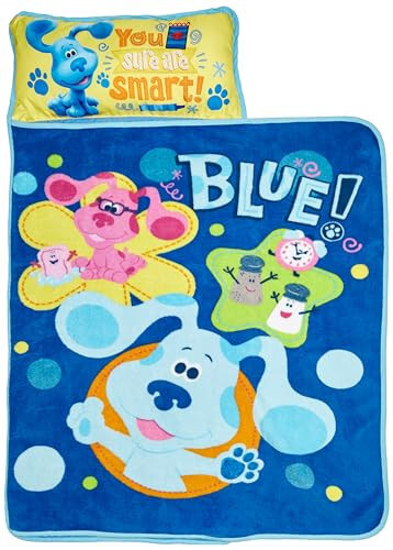 Blue's Clues & You Sure are Smart! Kids Nap-Mat Set Includes Pillow - Great for Girls Napping, Preschool, Kindergarten, or Toddlers - 43