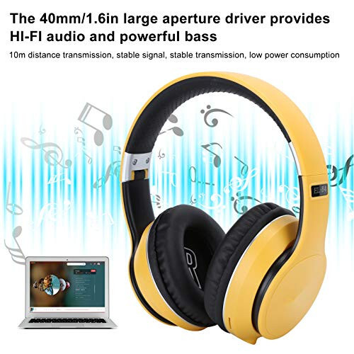 Bluetooth Headset, Head‑Mounted Bluetooth Headphones Support FM Radio Foldable Ret retractable Noise-Cancelling Stereo Sport Earphone for Smartphone, Tablet, PC - 2