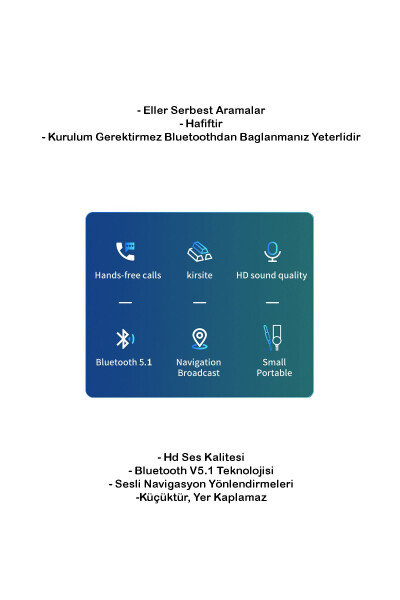 Bluetooth Kablosuz Bt5.1 Usb To 3,5mm Araç Kiti Bluetooth Araç Içi Fm Transmitter Hifi Ses Destekli - 5