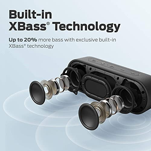 Bluetooth-колонка Tribit, XSound Go с мощным звуком 16 Вт и глубокими басами, 24 часа воспроизведения, водонепроницаемая IPX7, Bluetooth 5.0 TWS сопряжение портативной беспроводной колонки для дома, улицы (обновленная) - 2