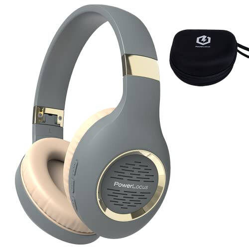 Bluetooth Quloqchinlar Over-Ear, PowerLocus Simsiz Quloqchinlar, Hi-Fi Stereo Chuqur Bass, Yumshoq Quloqchalar Katlanadigan Quloqchin O'rnatilgan Mikrofon bilan, Simsiz va Simli Quloqchinlar Mobil Telefonlar, Planshetlar, PC Uchun - 1