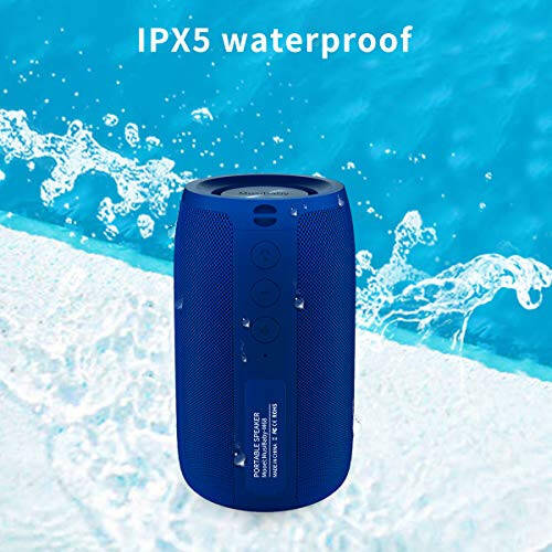 Bluetooth Speaker, MusiBaby Wireless, Waterproof, Outdoor, Portable Speaker, Dual Pairing, Loud Stereo, Booming Bass, 1500 Mins Playtime Wireless Speaker for Home, iPhone, Party, Gifts (Blue) - 6