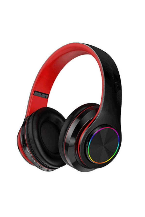 Bluetooth Wireless Over-Ear Headphones with Lights, Foldable, Microphone, Fm-aux-sd Black - 11