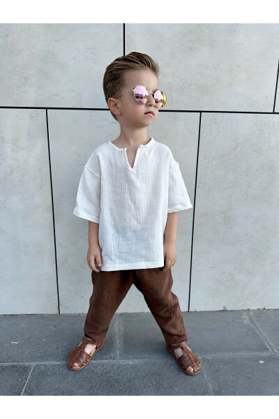 Bohemian Summer Loose Muslin Trousers Set for Kids - 17