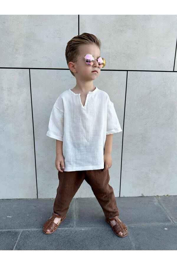 Bohemian Summer Loose Muslin Trousers Set for Kids - 17