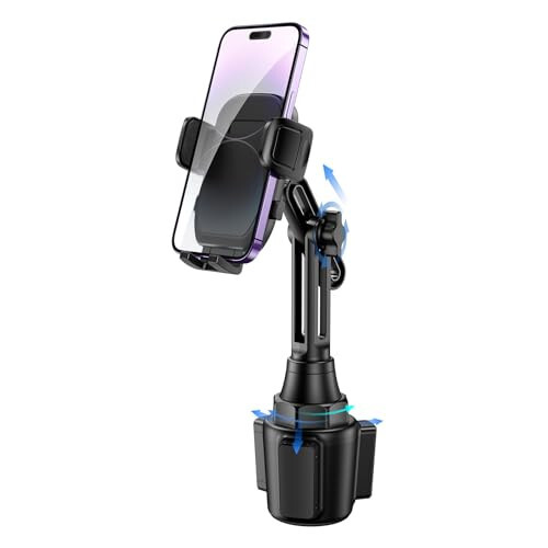 Bokilino Cup Phone Mount for Car, [Upgraded Version] Universal Cup Phone Cradle Holder with Long and Adjustable Neck, Friendly Compatible with Cell Phone iPhone, Samsung, Google and All Smartphones - 1