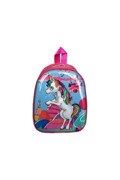 Bolalar bog'chasi & maktabgacha ta'lim bolalar uchun orqa sumkasi Pony ot & Unicorn belgisi 3-6 yosh 5d relyefli maktab sumkasi 30CM - 1