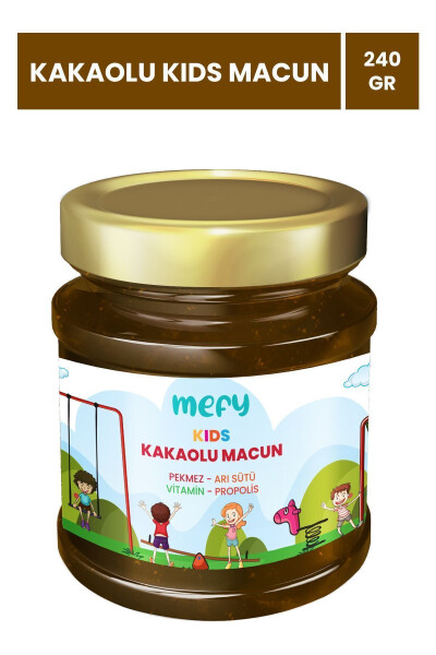 Bolalar uchun maxsus asal, ari suti, propolis va vitaminli Kids shokoladli pasta 240 gr - 1